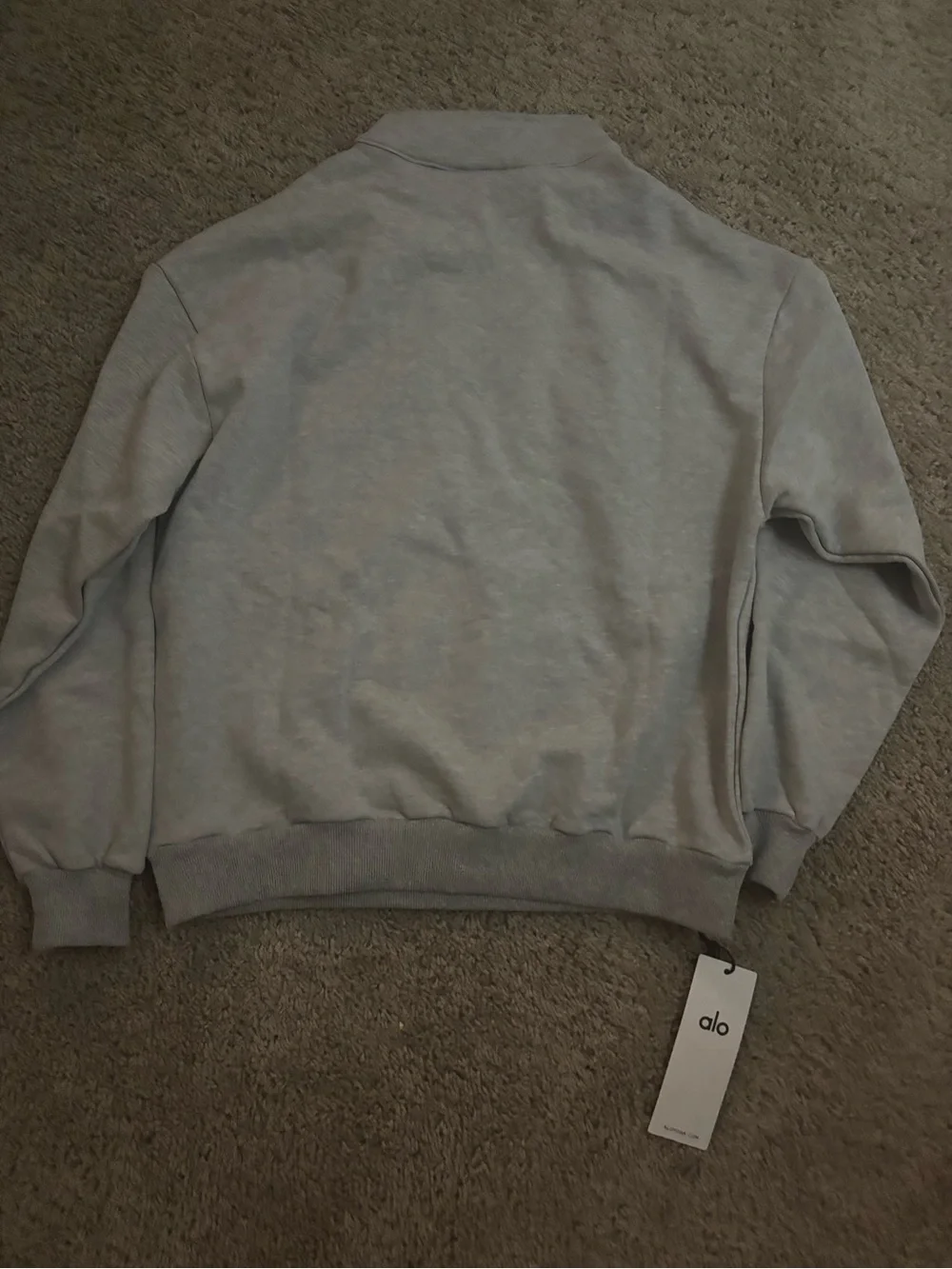 ALO Yoga Men’s Light Gray Quarter-Zip Pullover Sweatshirt - Picture 3 of 3
